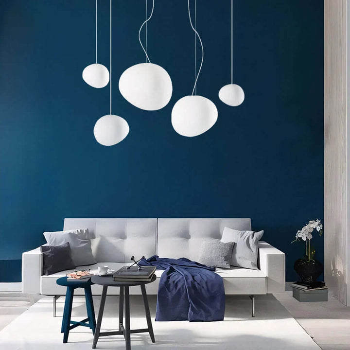 White Stone Pendant Lamp - Modern and Minimalist