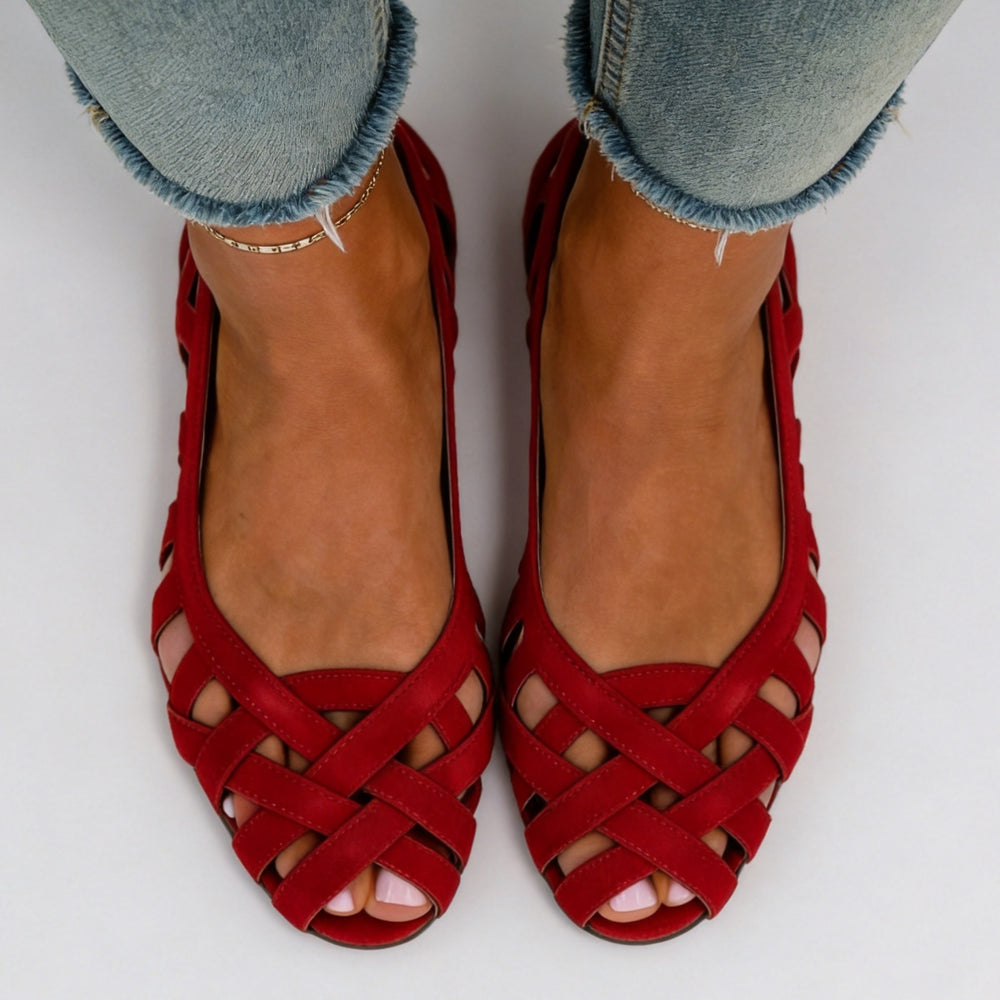 Womens Hollowed-Out Birds-Nest Sandals Fashionable Flat And Breathable