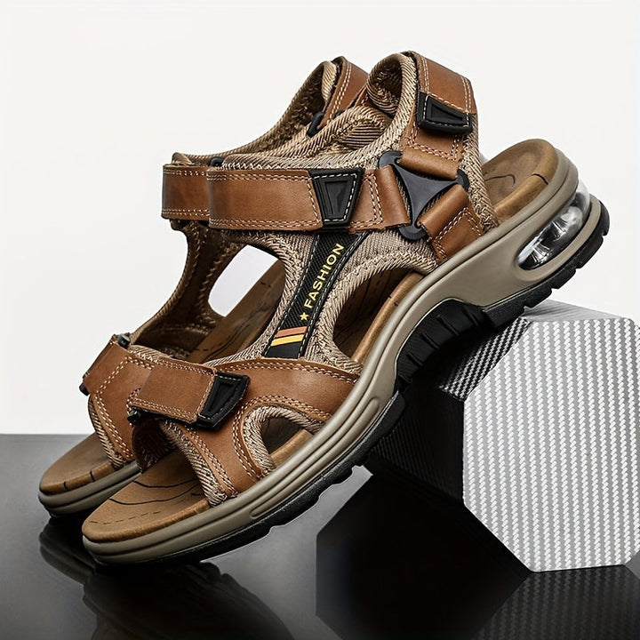 Premium Leather Beach Sandals for Men – Adjustable and Cushioned