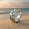 Beach Wave Aurora Ocean-Inspired Ring for Holiday Style Jewelry