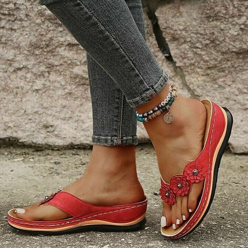 Orthopedic Women's Sandals with Flower Detail – Melina