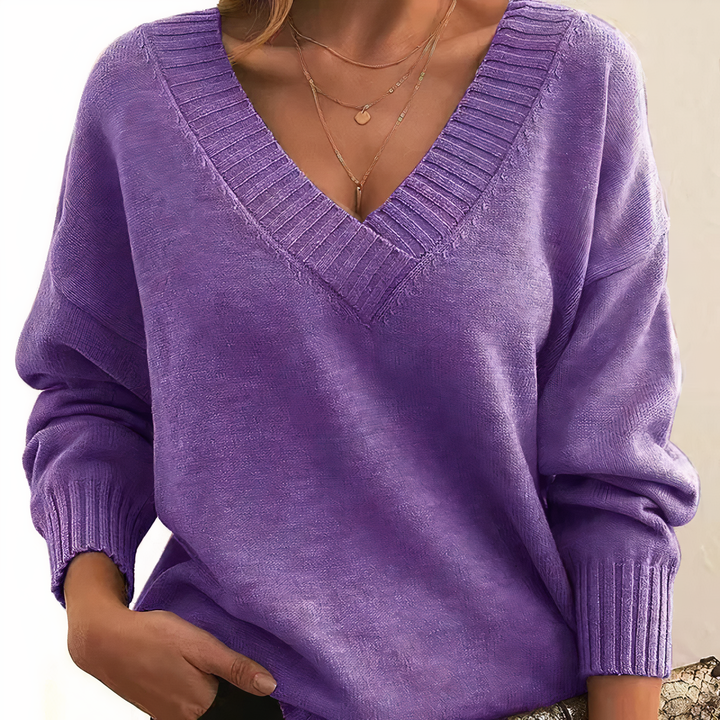 Cashmere Women's V-Neck Sweater – Amira