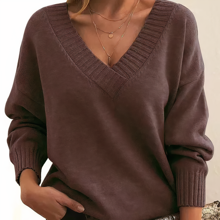 Cashmere Women's V-Neck Sweater – Amira