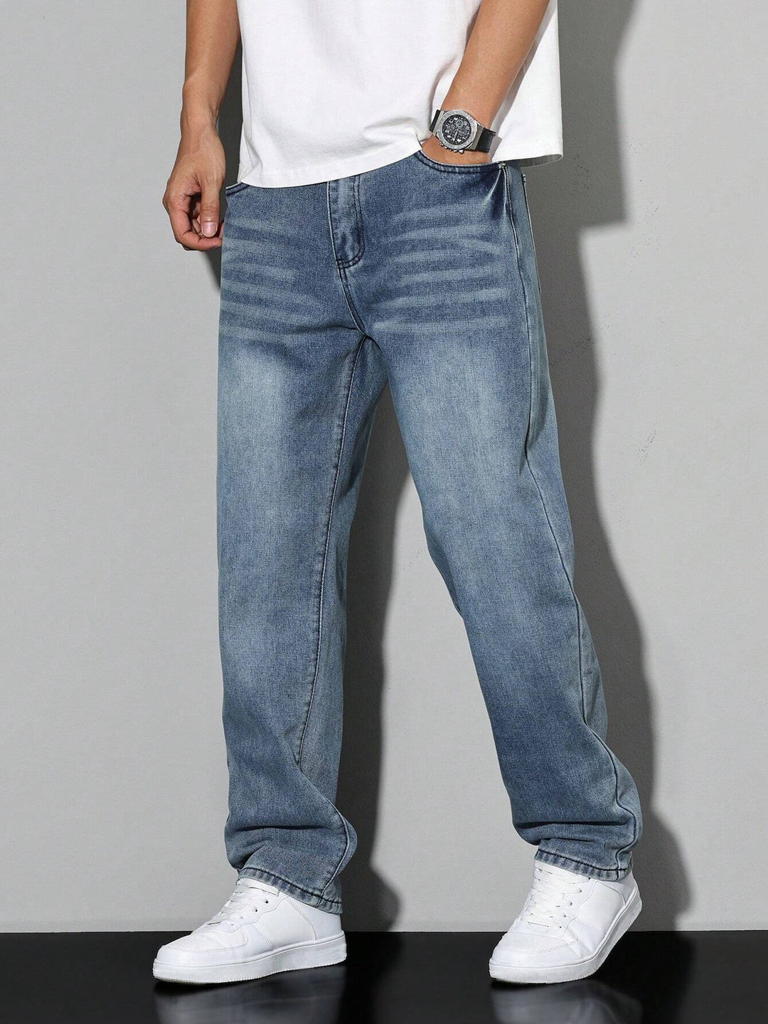 Baggy Jeans - Wide Denim Pants with a Washed Look