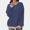 Oversized Striped Long Sleeve T-Shirt for Women