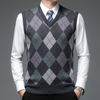 Men's Sweater with Stylish Argyle Pattern - Felix