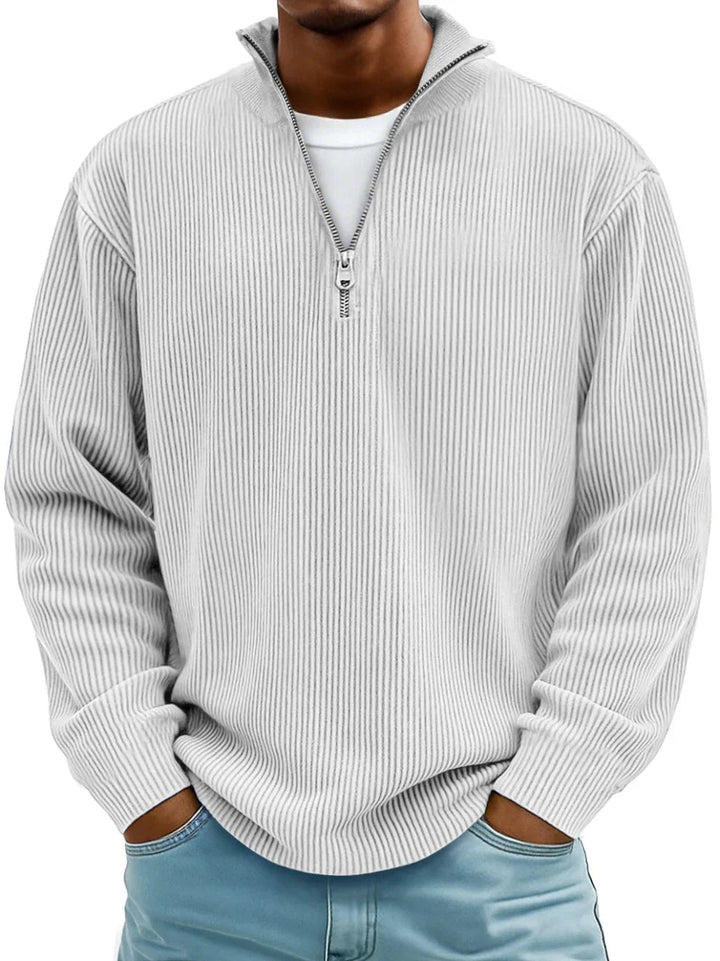 Relaxed-Fit Half-Zip Sweater in Hard-Wearing Knit