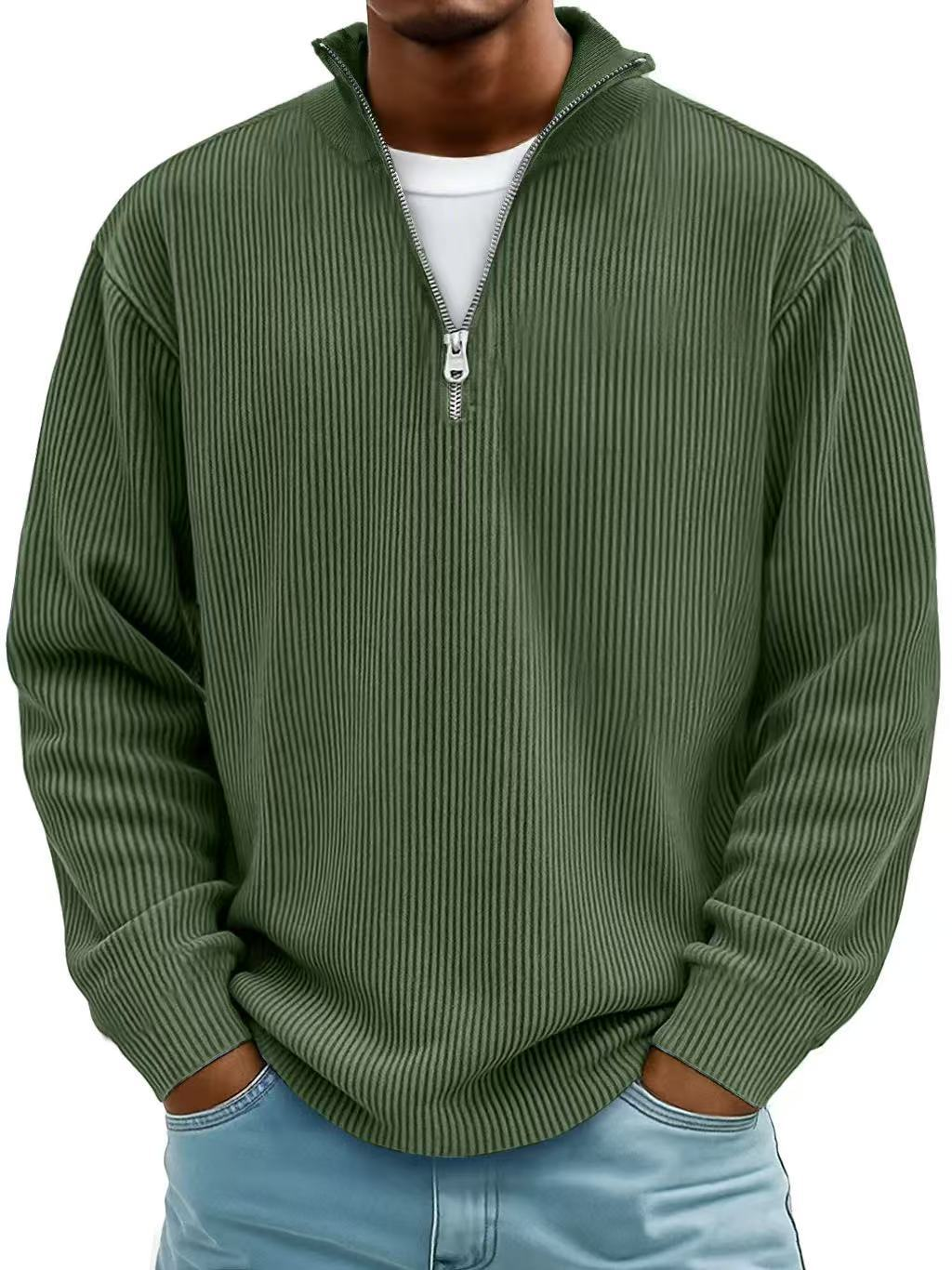 Relaxed-Fit Half-Zip Sweater in Hard-Wearing Knit