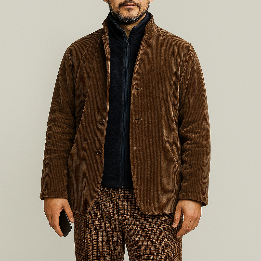 Men’s Retro Casual Solid Color Jacket