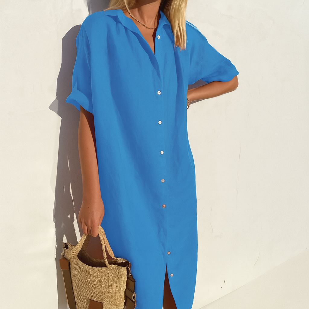 Women’s Linen Shirt Dress – Rainwick
