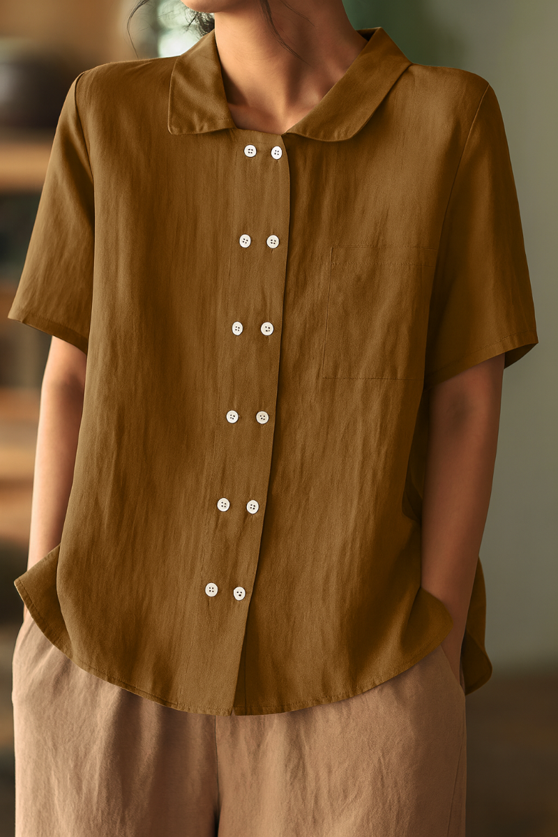 Women’s Relaxed Fit Cotton Linen Blouse