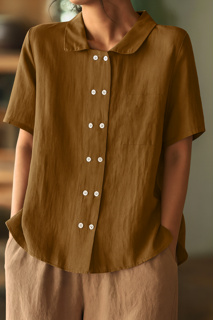 Women’s Relaxed Fit Cotton Linen Blouse