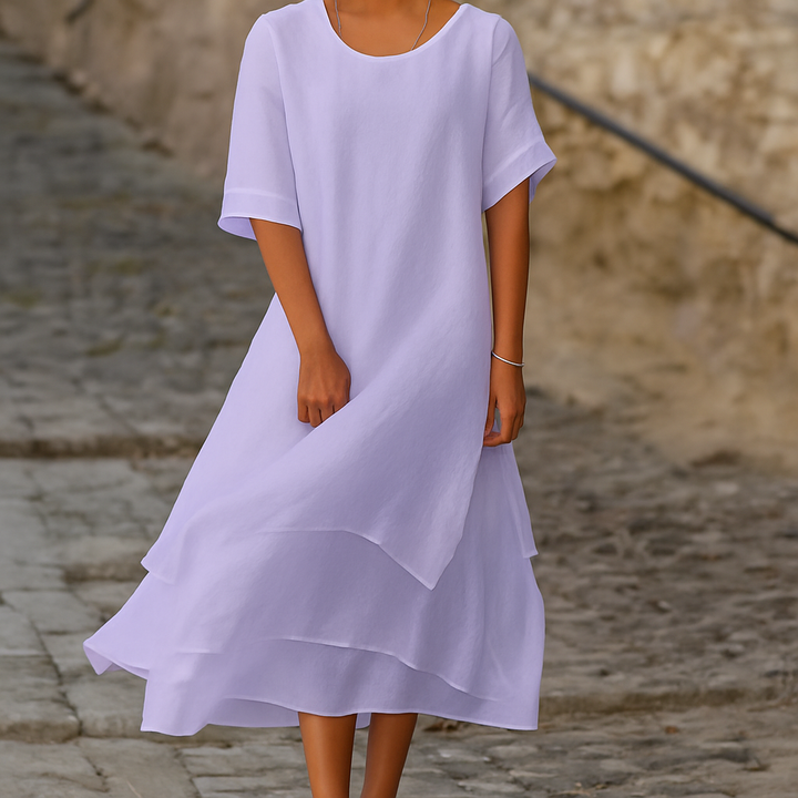 Chic Block Slit Dress Effortless Modern Elegance