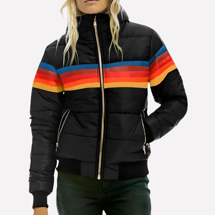 Women’s Quilted Jacket with Hood and Zipper