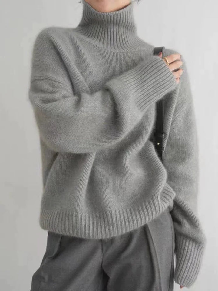 Soft Cashmere Women's Polo Neck Sweater - Seraphina