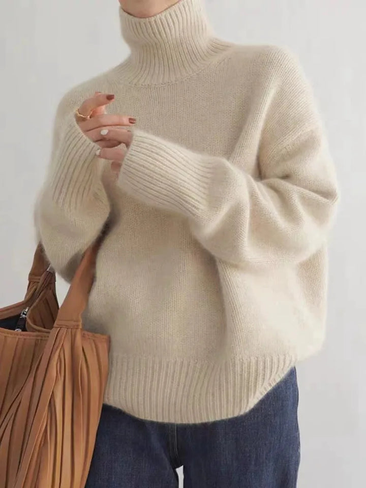 Soft Cashmere Women's Polo Neck Sweater - Seraphina