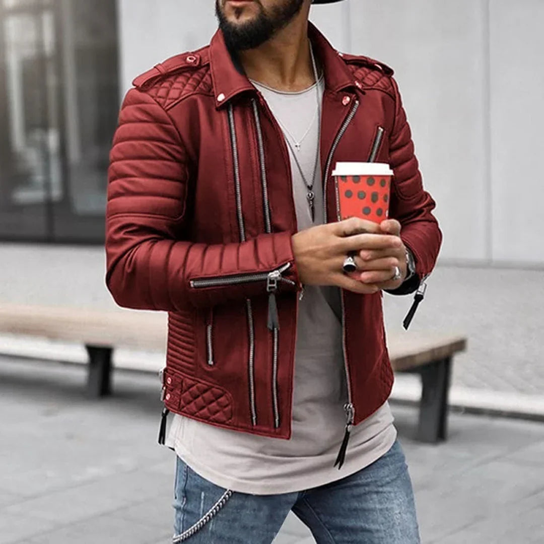 Timeless and Robust Men's Leather Jacket