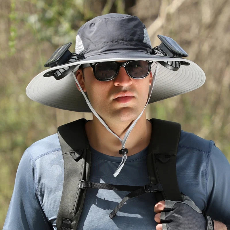 SunAura Solar Cooling Hat | Adjustable Dual-Power Cooling Hat with UV Protection