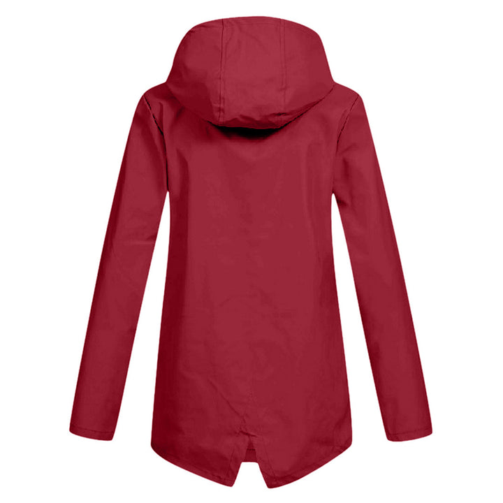 Waterproof Women's Mid-Length Jacket with Zipper