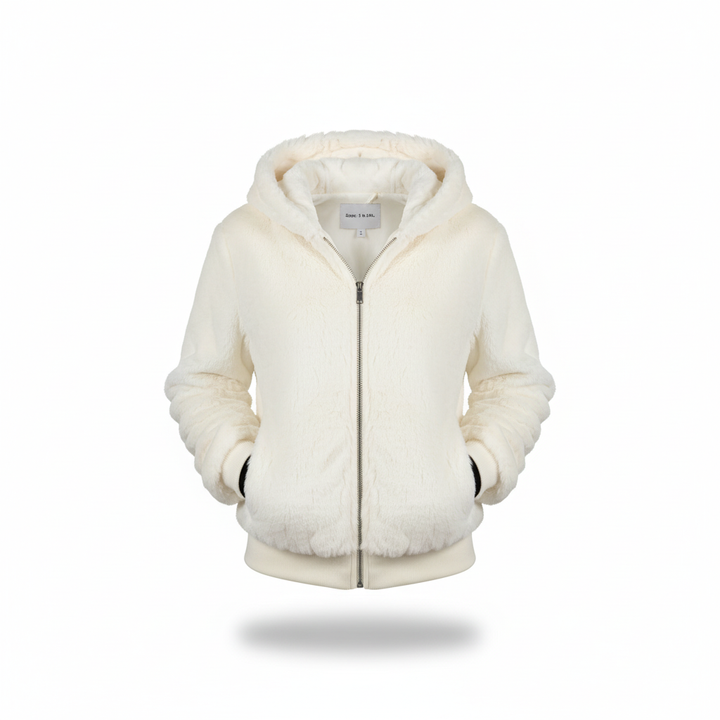 Fluffy Hooded Cardigan - Christina