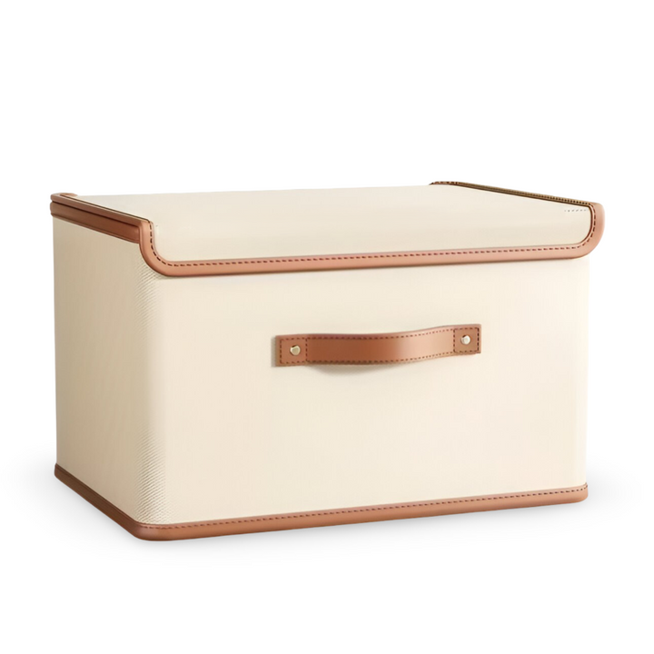 Lorvane – Foldable Storage Box with Lid and Leather Handles