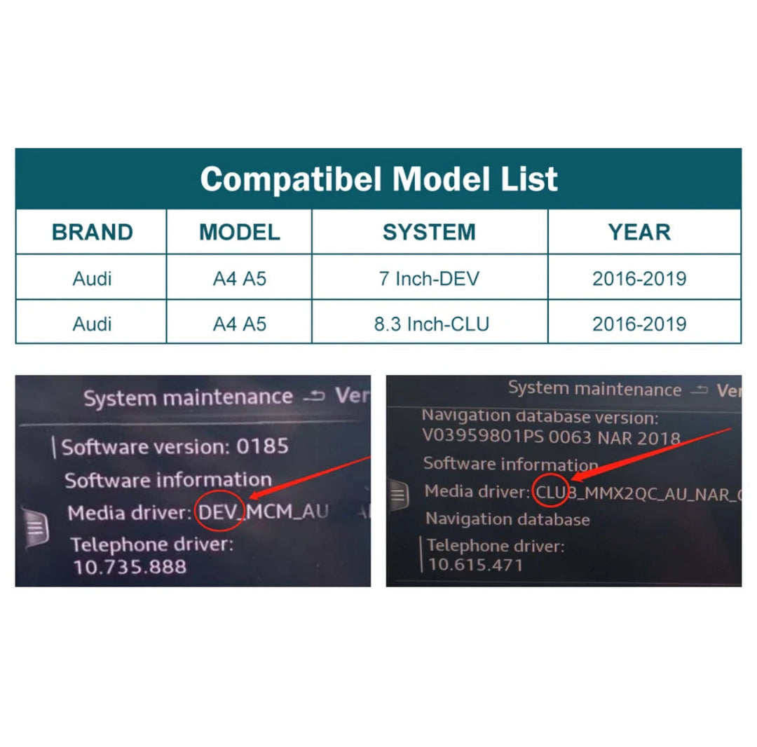 CarPlay & Android Auto | Audi Module 2013 to 2018 | Wireless