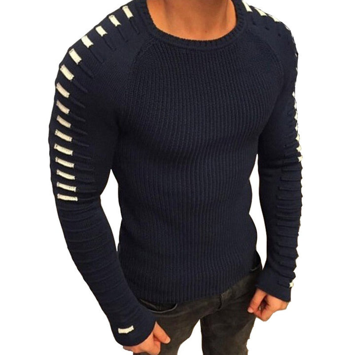 Men's Knitted Sweater with Stripe Details – Lukas Fall Edition