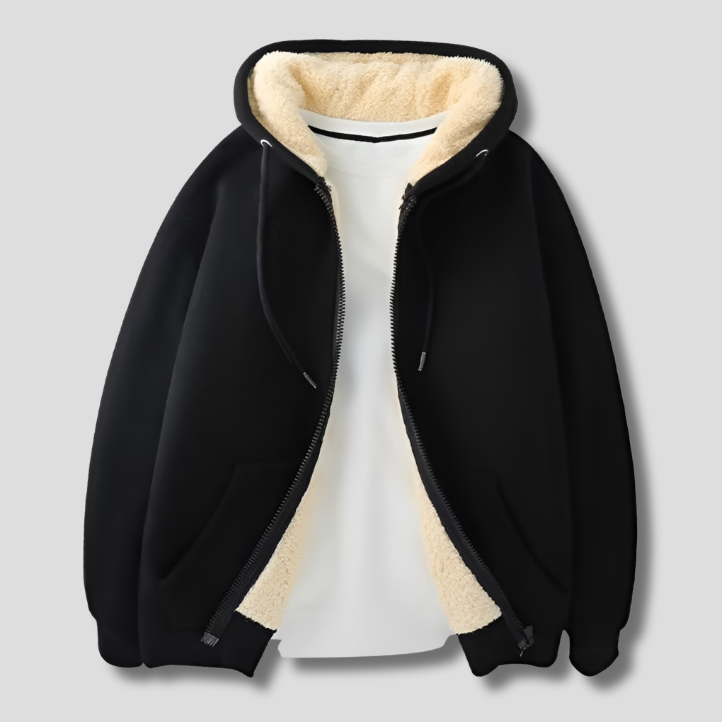 Warmth Men’s Fleece-Lined Winter Hoodie Jacket