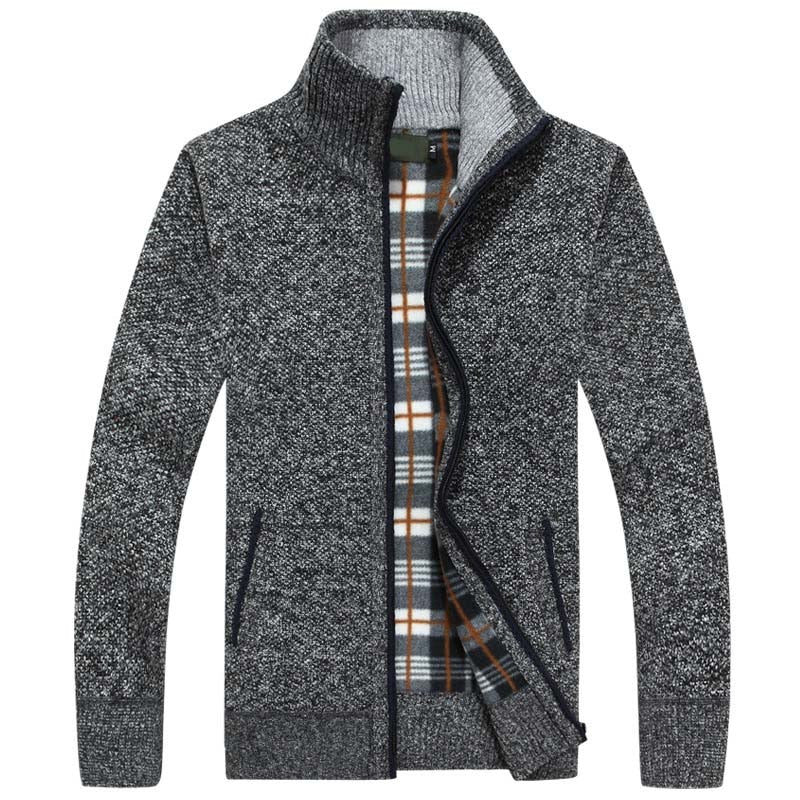 Knitted Men’s Sweater with Zipper for Warmth and Style