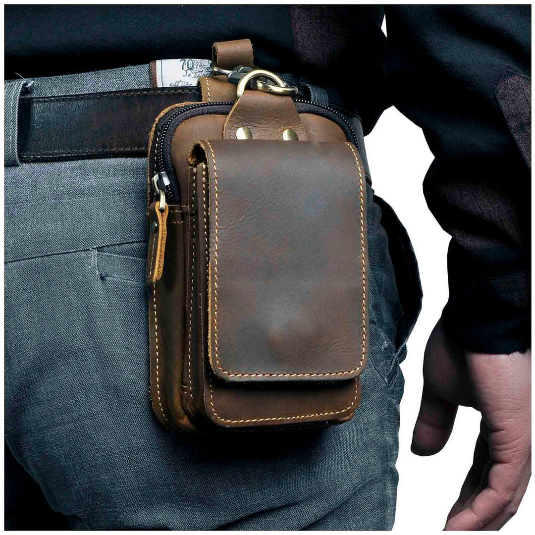 Men's High-Quality Leather Belt Bag - Guardian Leather