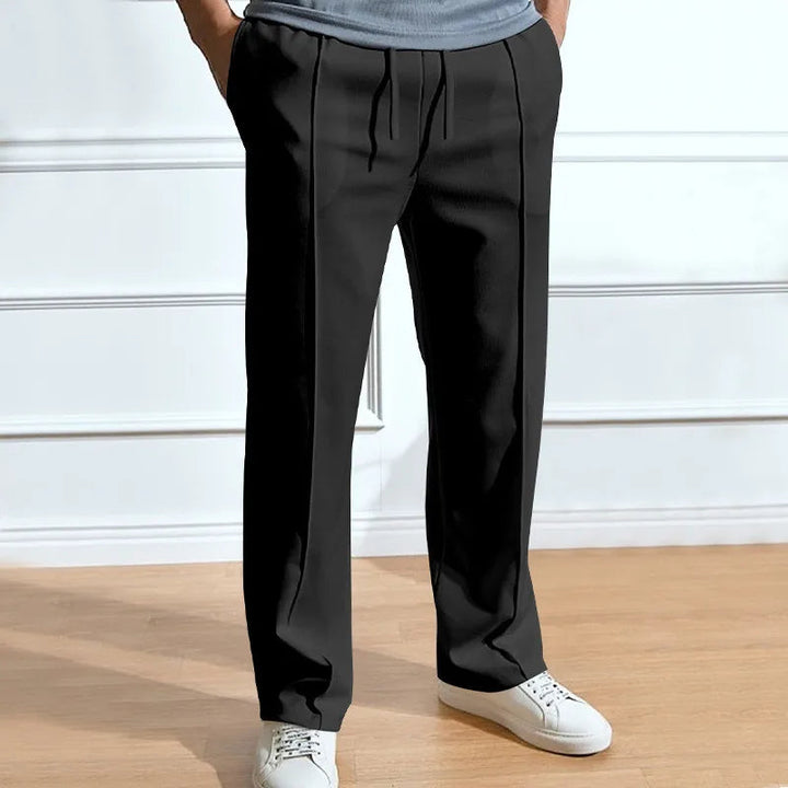Men's Slim-Fit Pants with Elasticated Drawstring Waist