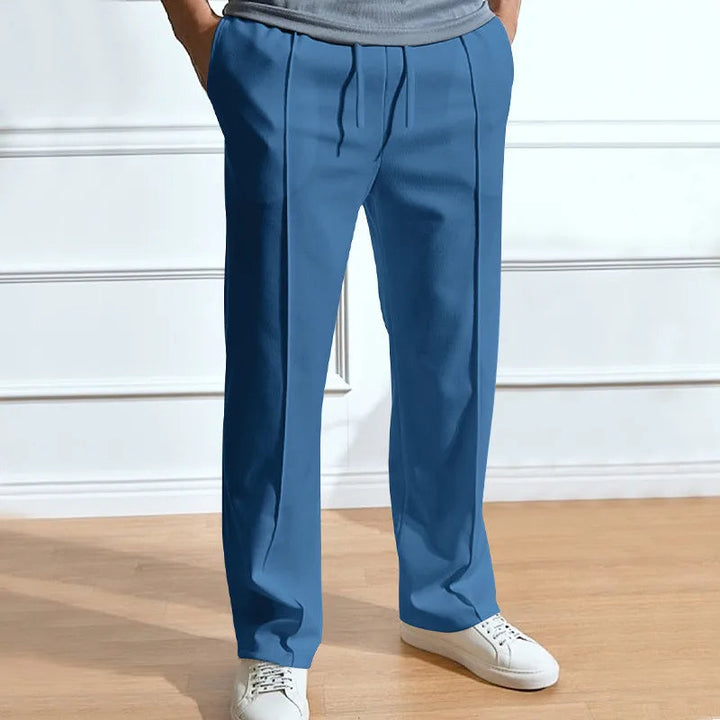 Men's Slim-Fit Pants with Elasticated Drawstring Waist