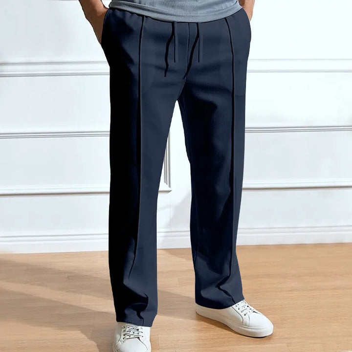 Men's Slim-Fit Pants with Elasticated Drawstring Waist