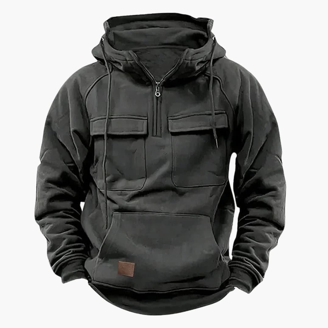Men’s Half‑Zip Hoodie with Chest Pockets