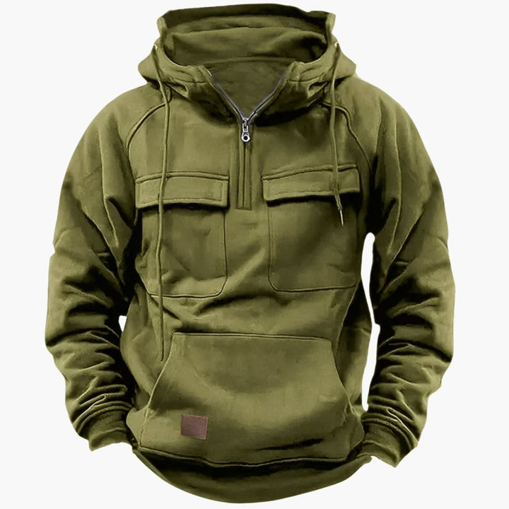 Men’s Half‑Zip Hoodie with Chest Pockets