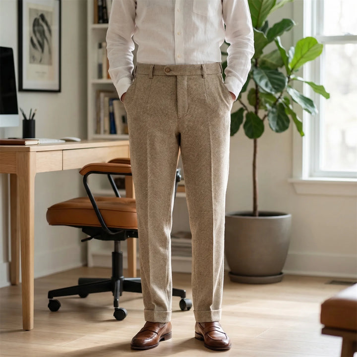 Herringbone Slim-Cut Pants - Martin