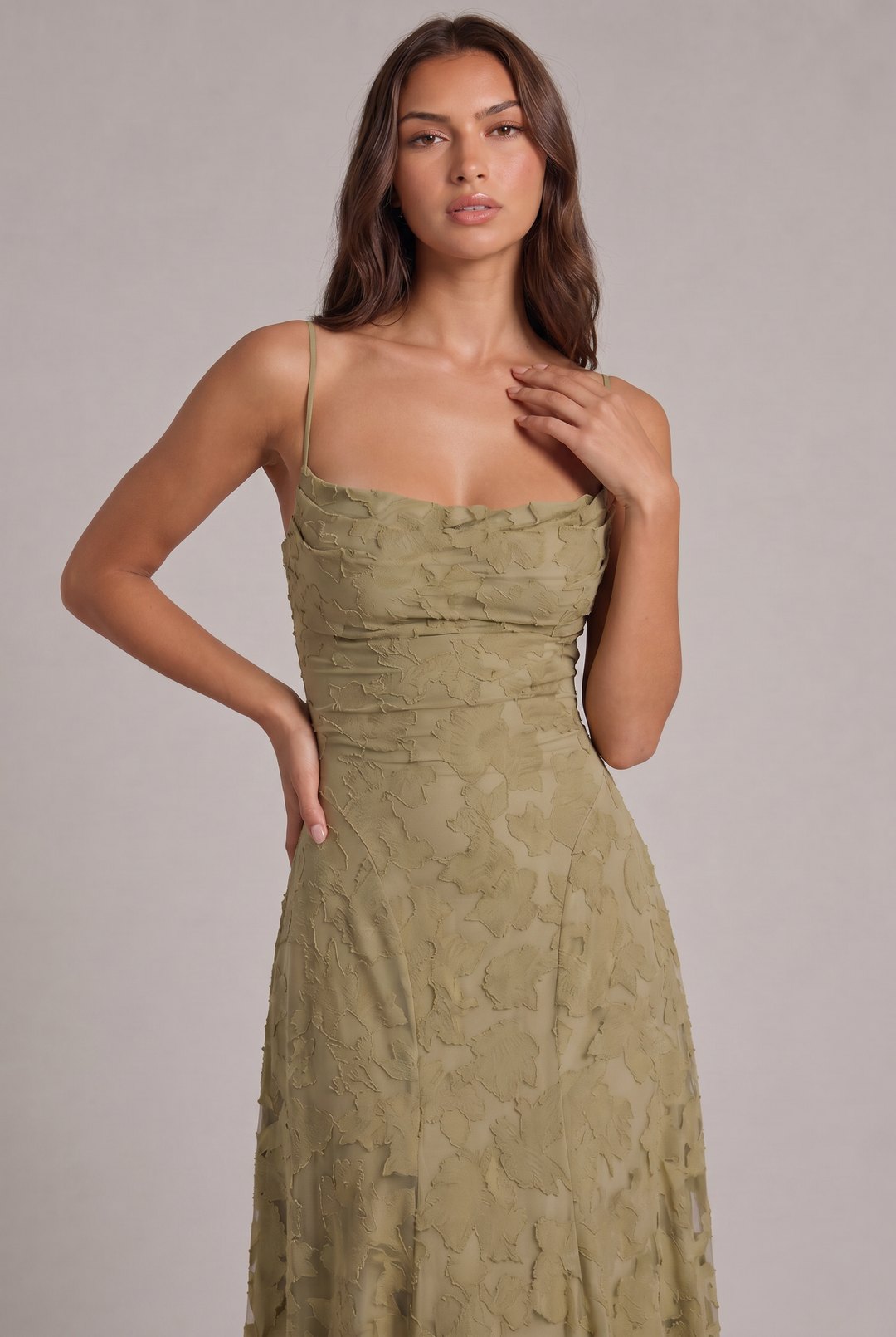 Olivia Maxi Dress - Elegant Evening Dress with Floral Pattern