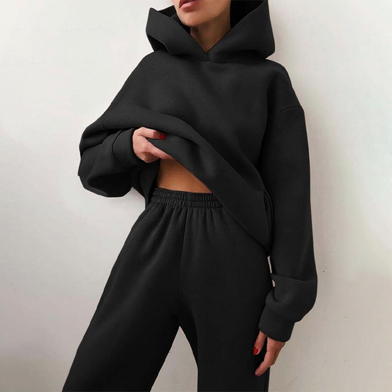 Women's Jogging Set | 2-Piece: Hoodie and Pants with Stretchy Waistband