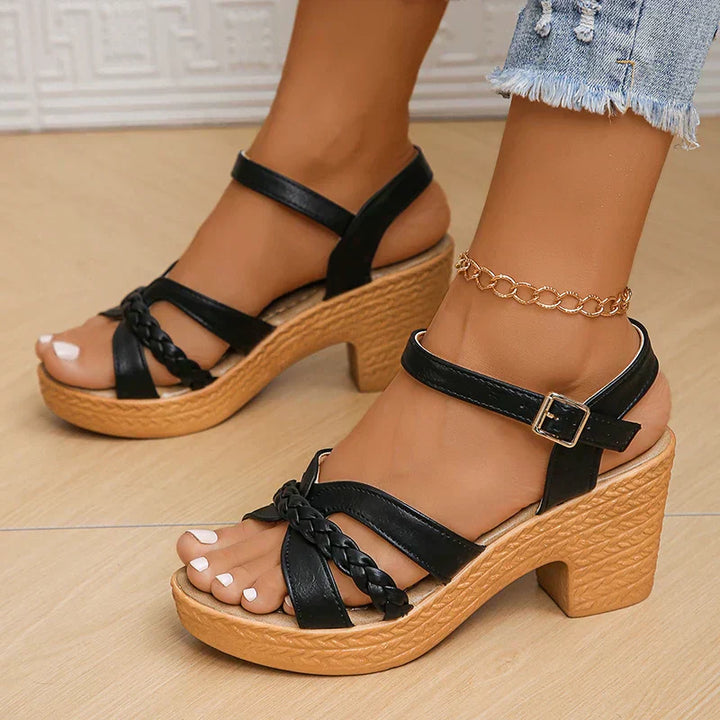 Elegant Gladiator Sandals with Chunky Heel