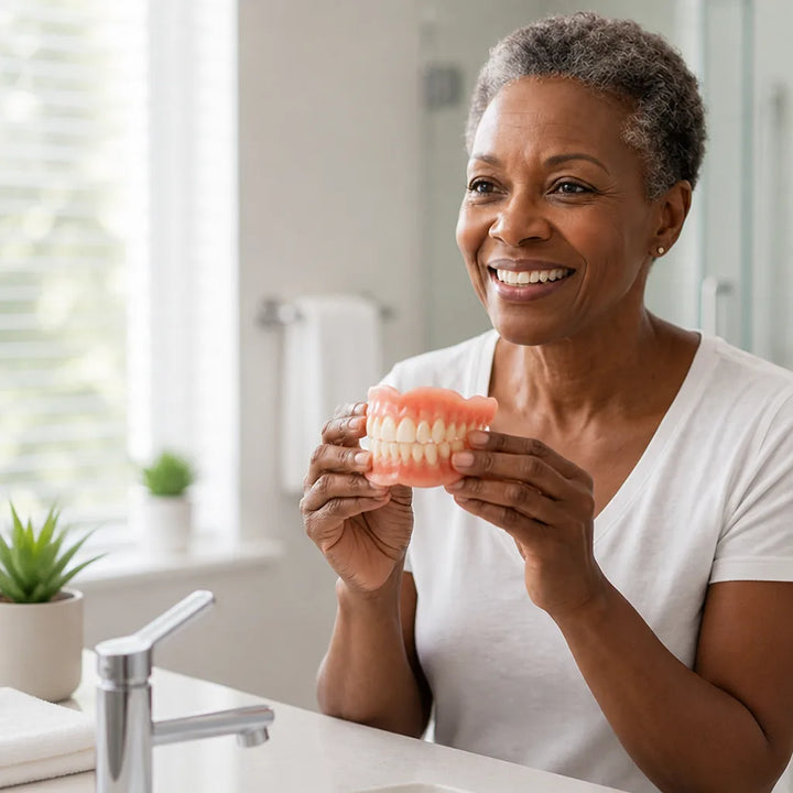 Denture kit — heat-molded, custom fit, no adhesive needed