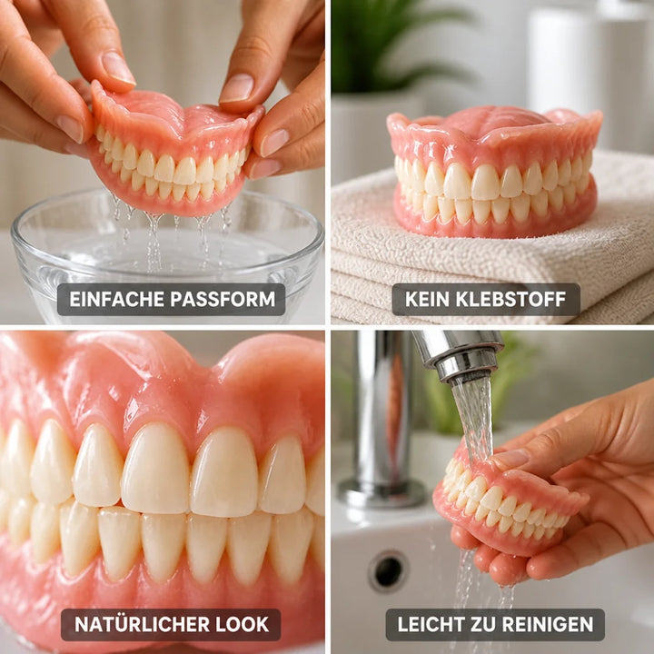 Denture Set, Thermoformable, Customizable, No Adhesive Needed