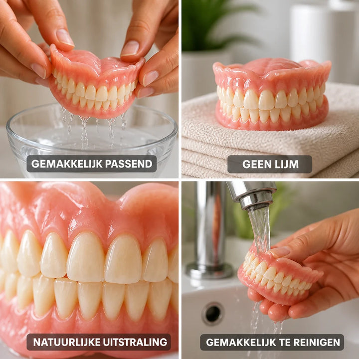 Denture kit — heat-molded, custom fit, no adhesive needed