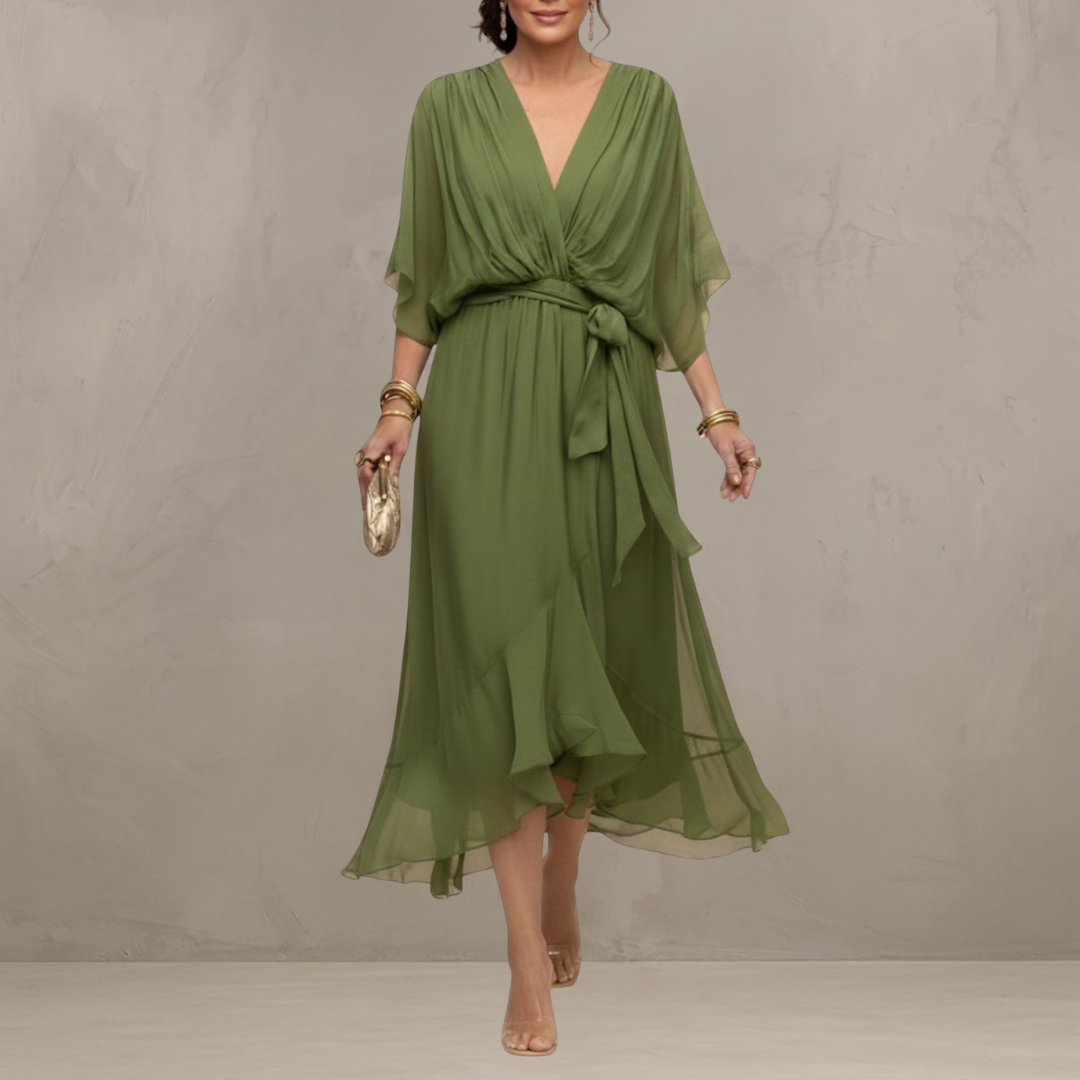 Marta™ | Elegant Chiffon Midi Dress
