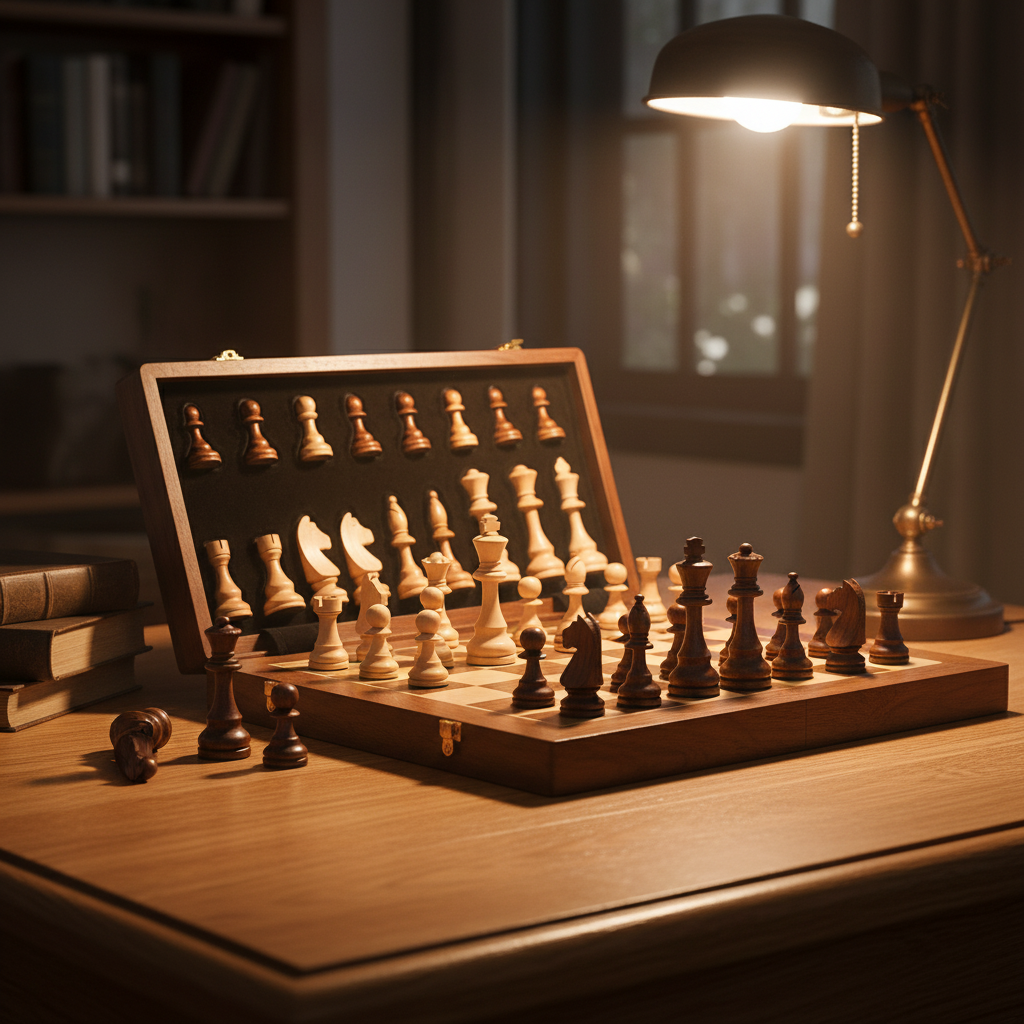 Solid Wood Travel Chess Set - Woodduelor