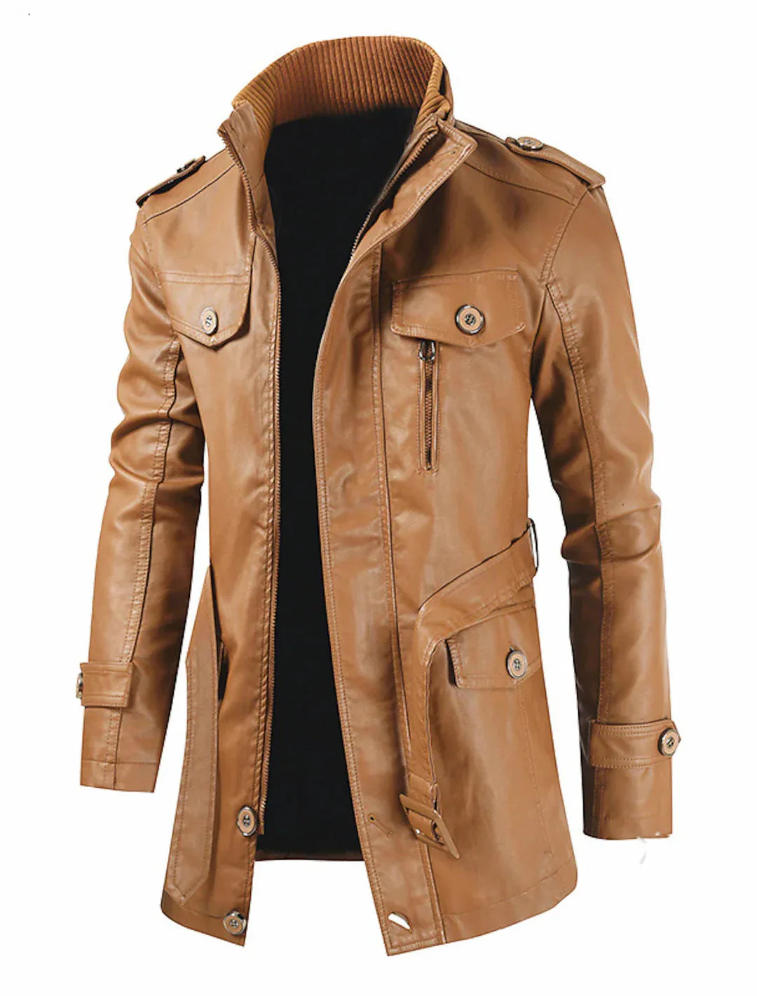 Long Leather Coat for Men