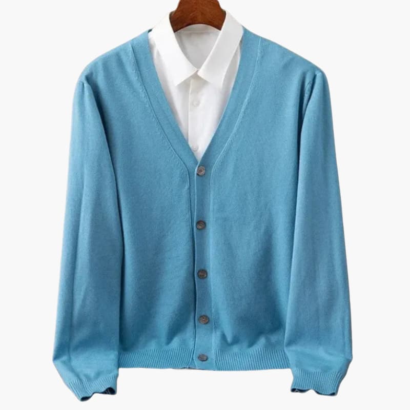 Men’s V‑Neck Button‑Front Cardigan – Classic Knit Layer