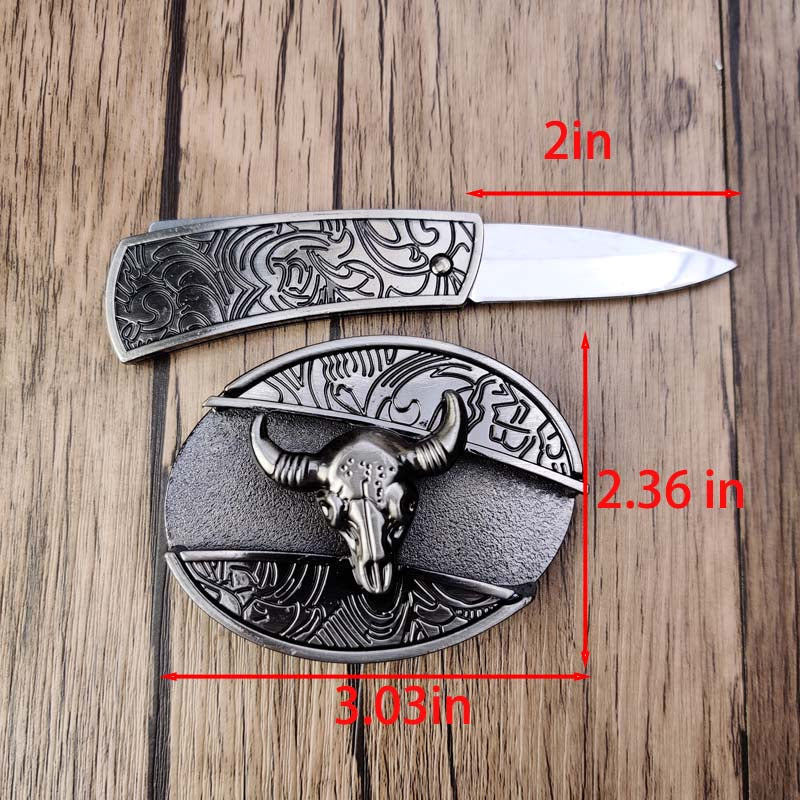 Oval Metal Cowboy Belt Buckle