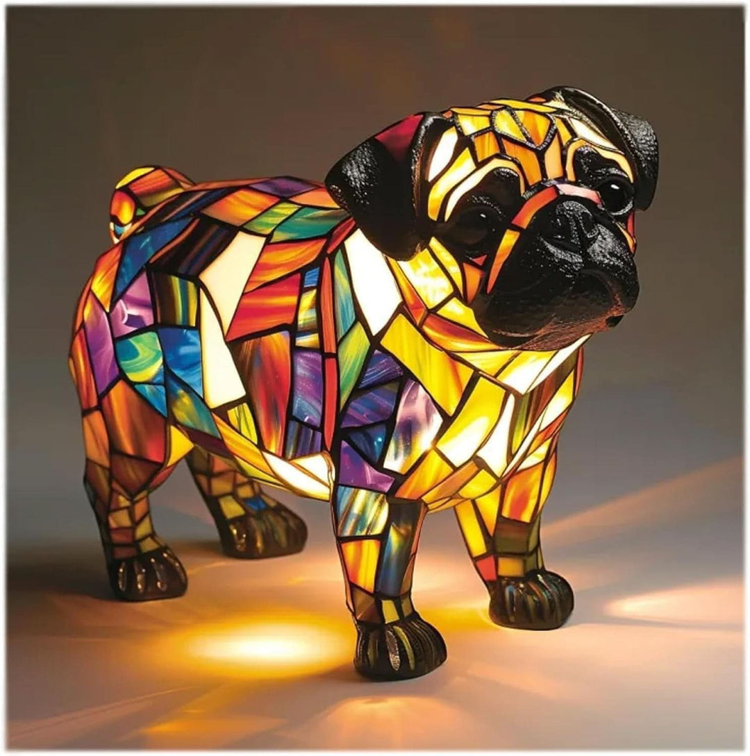 Warm-glow dog breed night light, 6 inch, USB-powered light with in-line switch
