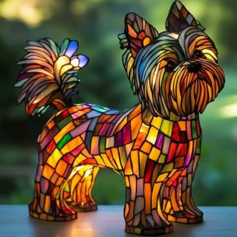 Warm-glow dog breed night light, 6 inch, USB-powered light with in-line switch