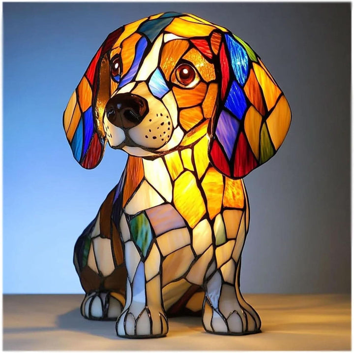 Warm-glow dog breed night light, 6 inch, USB-powered light with in-line switch